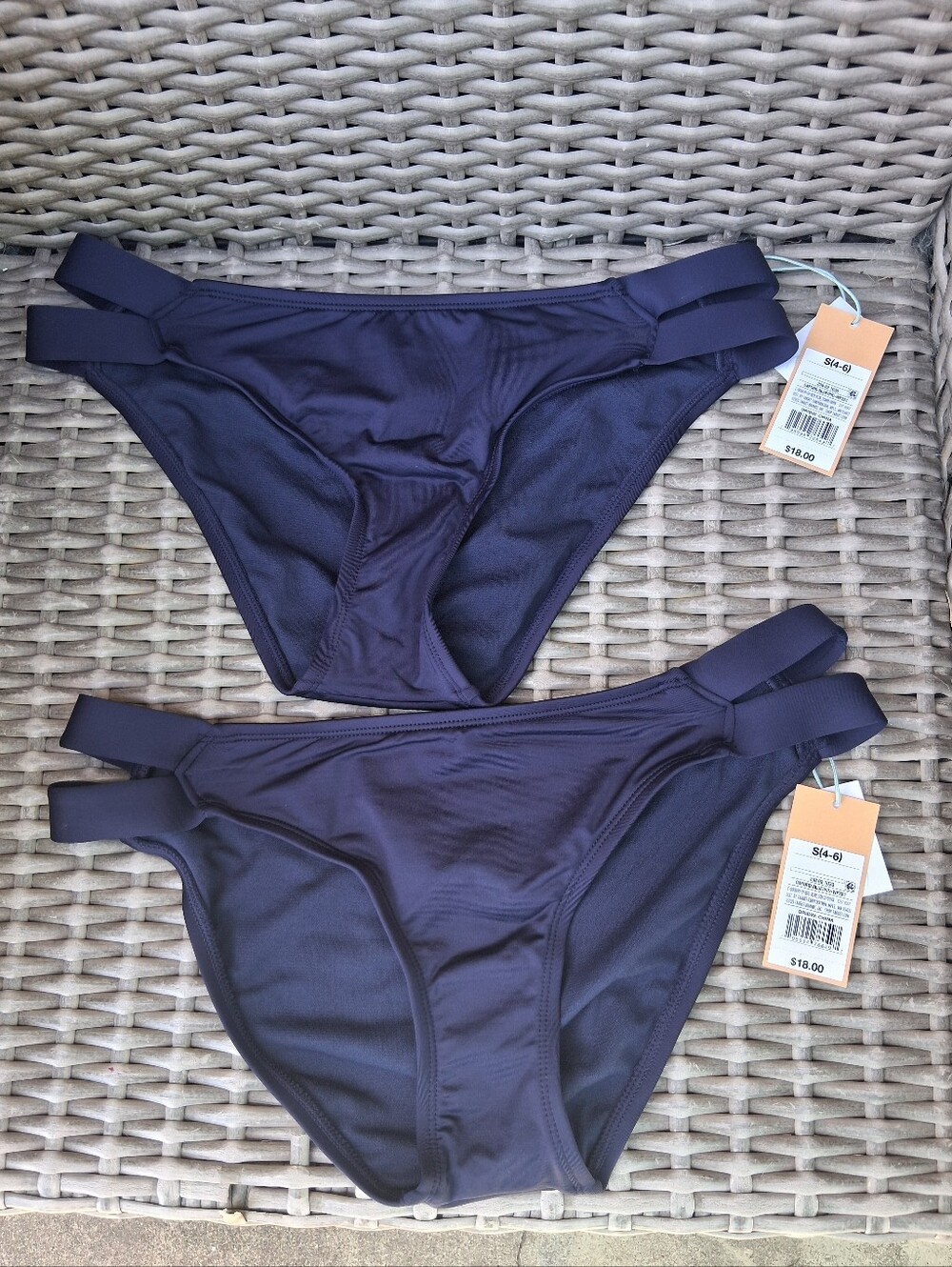 Two Pieces Double-Strap Bikini Bottoms — Deep Navy